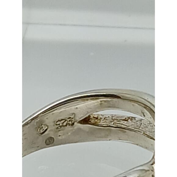 Vintage Sterling Silver Oval Solitaire Engagement Ring Size 9 Estate Jewelry - Picture 5 of 10